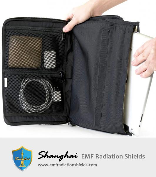 Faraday Tablet Bag Multi-Functional Travel Case with Accessory Pockets and Built-in Faraday Sleeve Signal-Blocking, Anti-Tracking, Anti-Hacking, Anti-Spying Faraday Cage