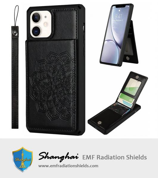 RFID Blocking Card Holder PU Leather Magnetic Buttons