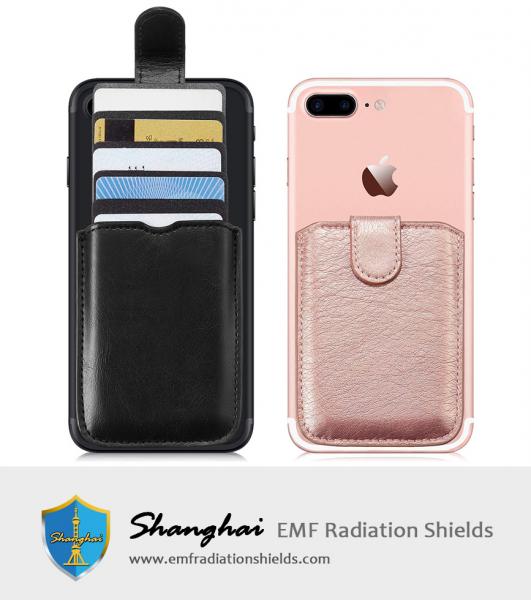 RFID Blocking Sleeve Pu Leather Back Phone Wallet