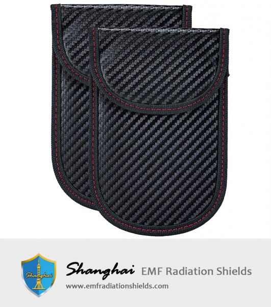 Rolling Gears Double Pockets Key Fob Pouch, Car RFID Signal Blocking Bag, Anti-Theft Pouch Wallet for Car Key